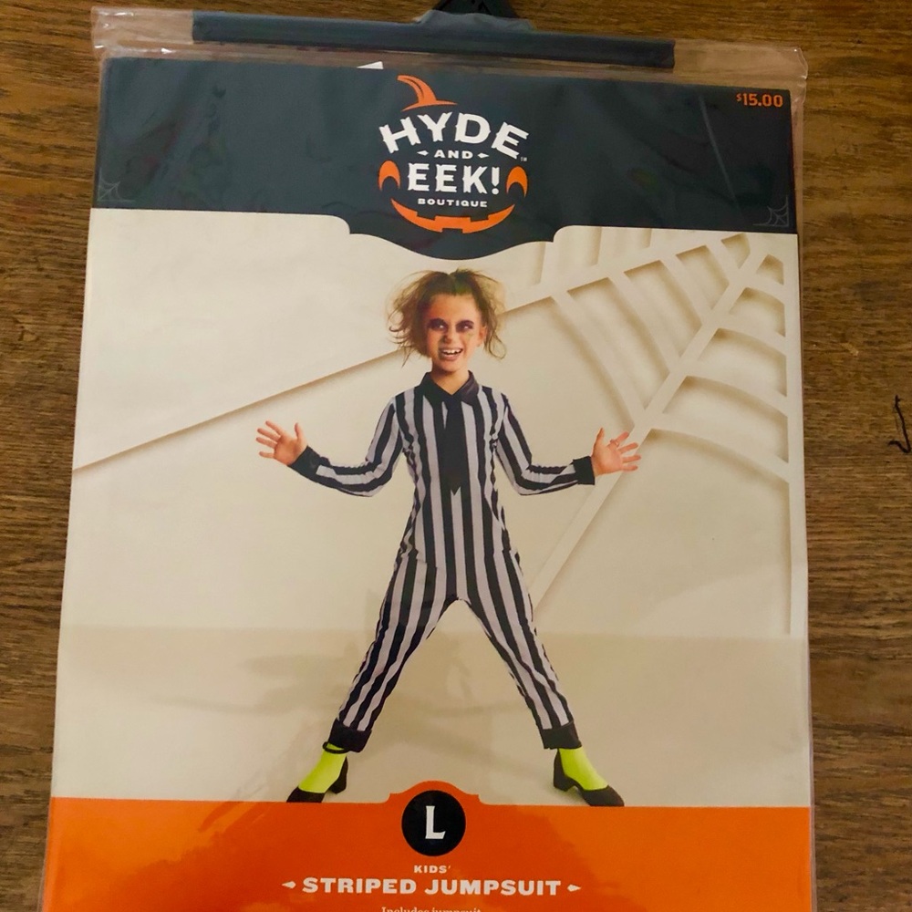 HYDE & EEK! Striped Jumpsuit. Kids Large